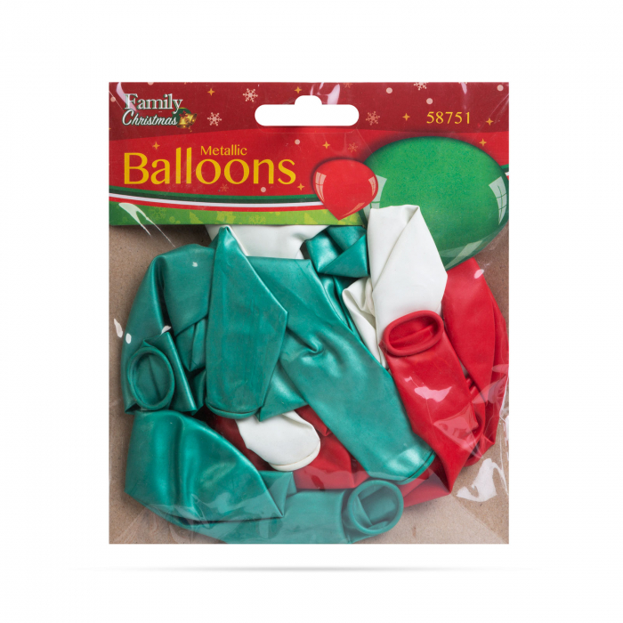 Set baloane - roșu, verde -metalic - 15 piese / pachet [3]