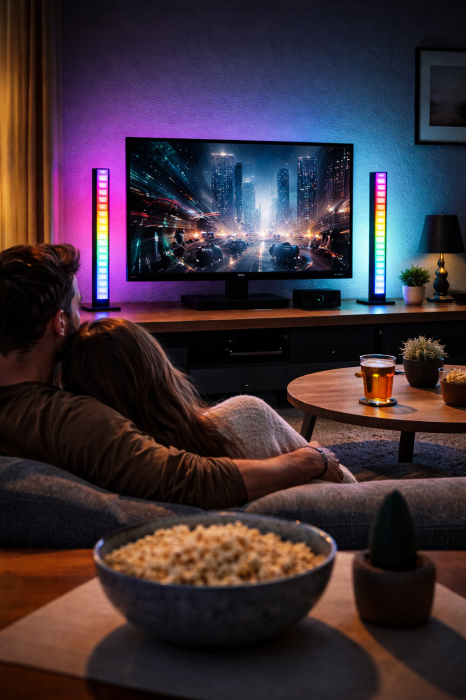 Set Bare Luminoase LED RGB Livarno, Sincronizare muzică, telecomanda – 2 bucăți [3]