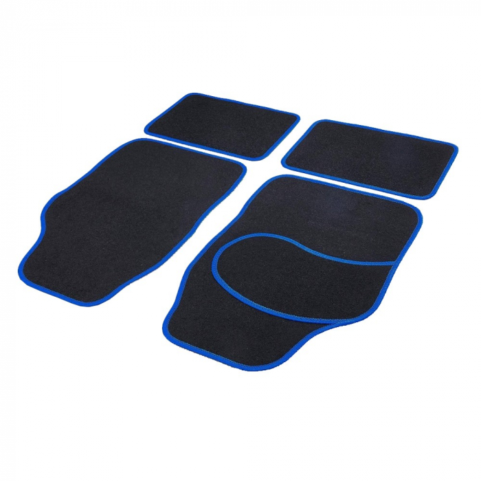 Set covorase auto textile universale Carguard 64 x 44 cm | 44 x 29 cm - negru - albastru [2]