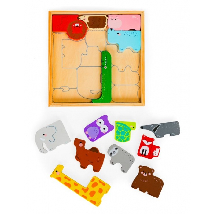 Set cu 14 figurine in forma de animale din lemn Ecotoys 3002 [5]