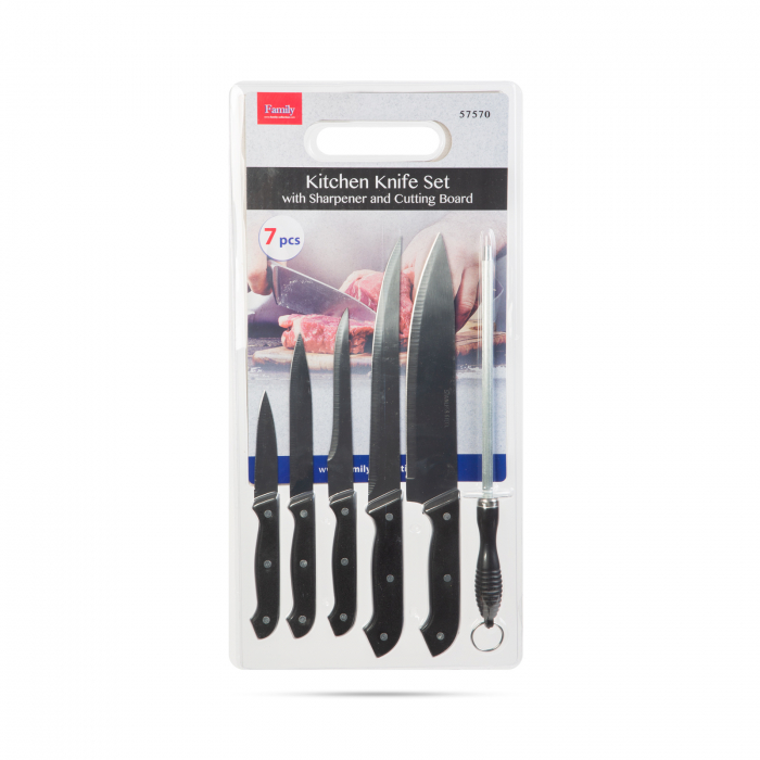 Set cutite de bucatarie  cu ascutitor si tabla blat de taiere - 7 piese [2]