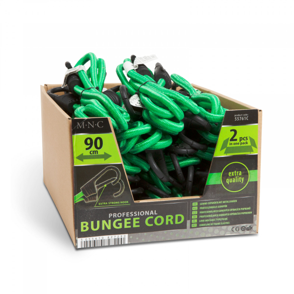 Set de cordeline elastice de fixare, chingi cauciuc profesionale - Verde - 90 cm x 8 mm - 2 buc. / pachet [5]