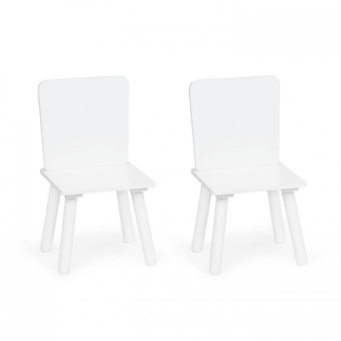 Set de masa in forma de luna si doua scaune pentru copii Ecotoys WH140 - Alb [4]
