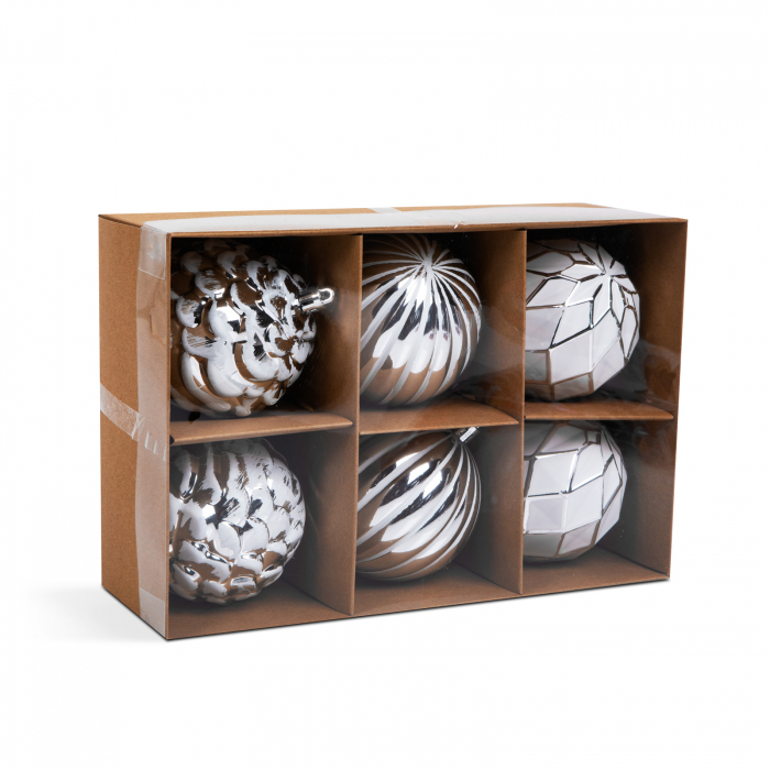 Set decorațiuni de brad - albe - 6 buc / set [1]