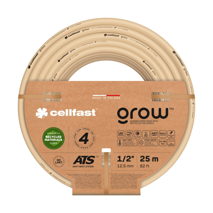 Set furtun pentru gradina Cellfast GROW 1 2   20m, protectie UV, antirasucire, pistol stropire, conectori, materiale reciclate [2]