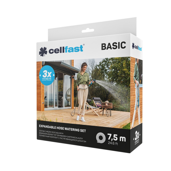 Set furtun pentru gradina extensibil Cellfast BASIC 7.5m, pistol, conectori [5]