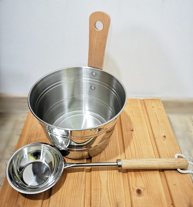 Set galeata+polonic inox sauna WELI [1]