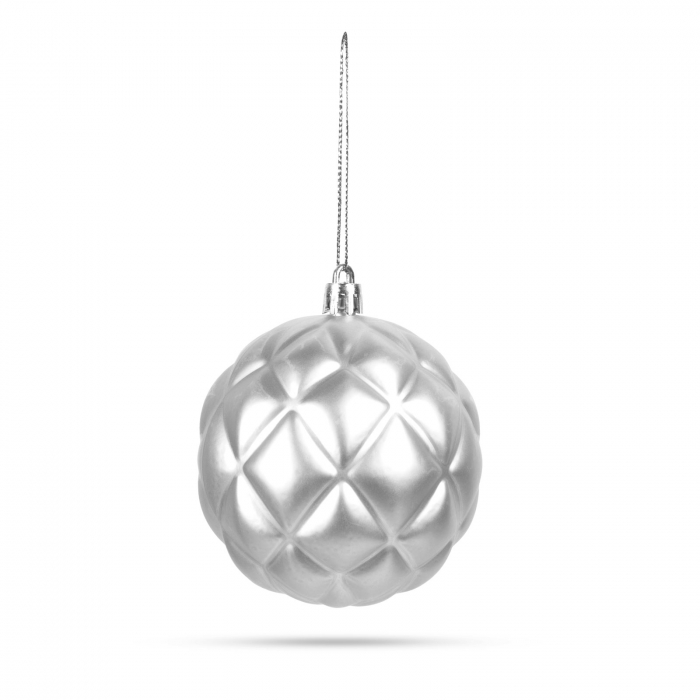 Set globuri argintii pentru brad - 6 piese /pachet [4]