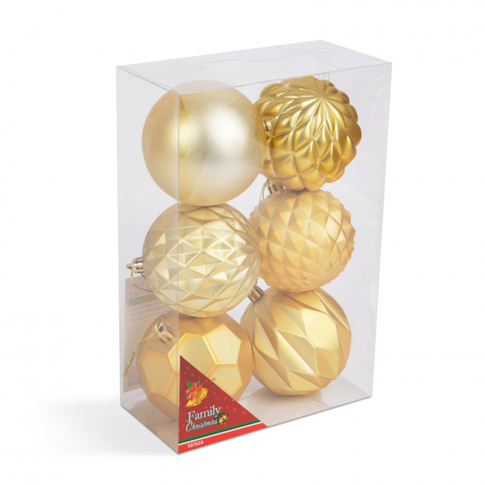 Set globuri aurii pentru brad - 6 piese /pachet [2]