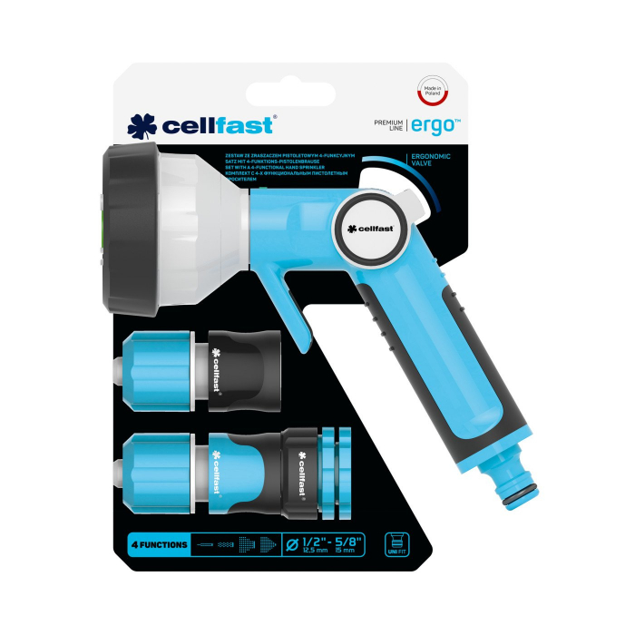 Set pistol cu 4 functii Cellfast ERGO conectori 1 2 - 5 8 [4]