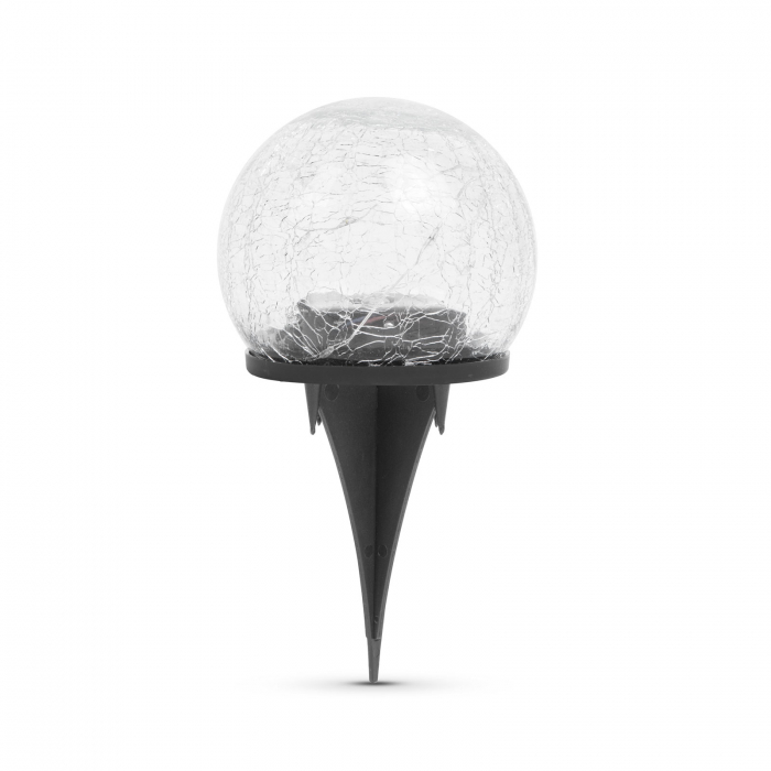 Sfera solară de gradina cu led din sticlă - 10 cm - 10 LED alb cald [2]