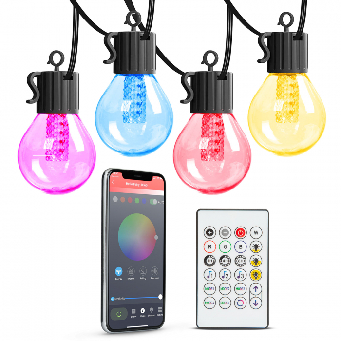 Lampi solare de gradina LED RGB, control bluetooth, lungime luminoasa 7.5m, alimentare 240V, 7W [2]