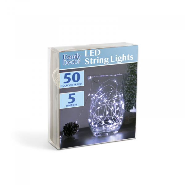 Sir de lumini LED de Craciun - 5 m -50 LED - Alb rece 3xAA [3]