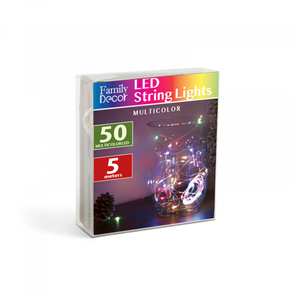 Sir de lumini LED de Craciun - 5 m -50 LED - multicolor, 3xAA [3]