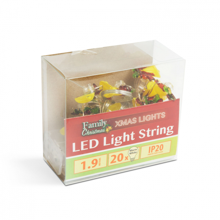 Șir de lumini LED - formă de clopoței - 2,2 metri - 10 LEDuri - alb cald - 2 x AA [2]