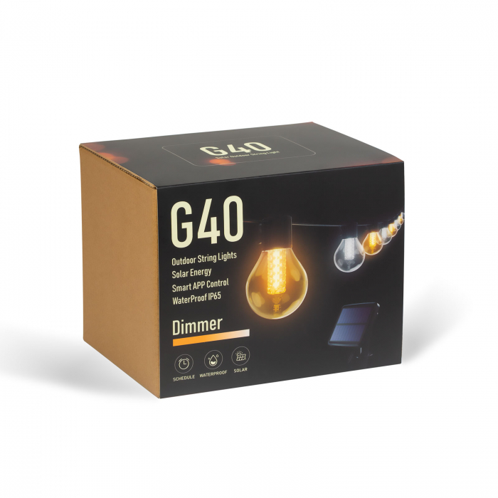 Șir de lumini solare inteligente - 15 LED-uri albe - temperatură de culoare reglabilă - 7,5 m - bluetooth [9]