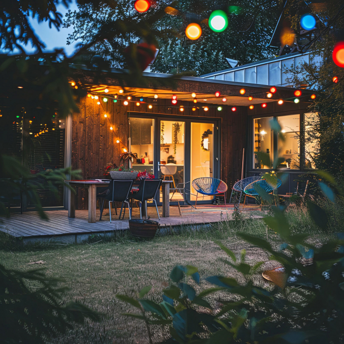 Ghirlanda solara de terasa cu lumini led RGB lungime 14,5 m - bluetooth, cronometru, usb [2]