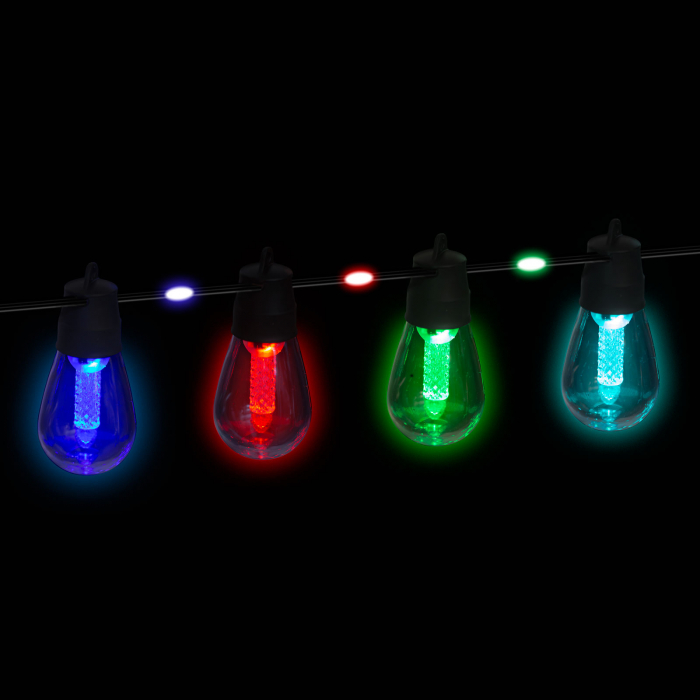 Ghirlanda solara de terasa cu lumini led RGB lungime 14,5 m - bluetooth, cronometru, usb [4]
