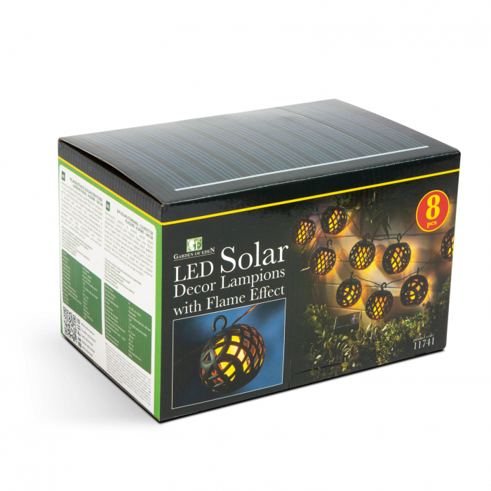 Șir de lumini solare suspendate - cu efect de flacără - 8 sfere - 140 cm [4]