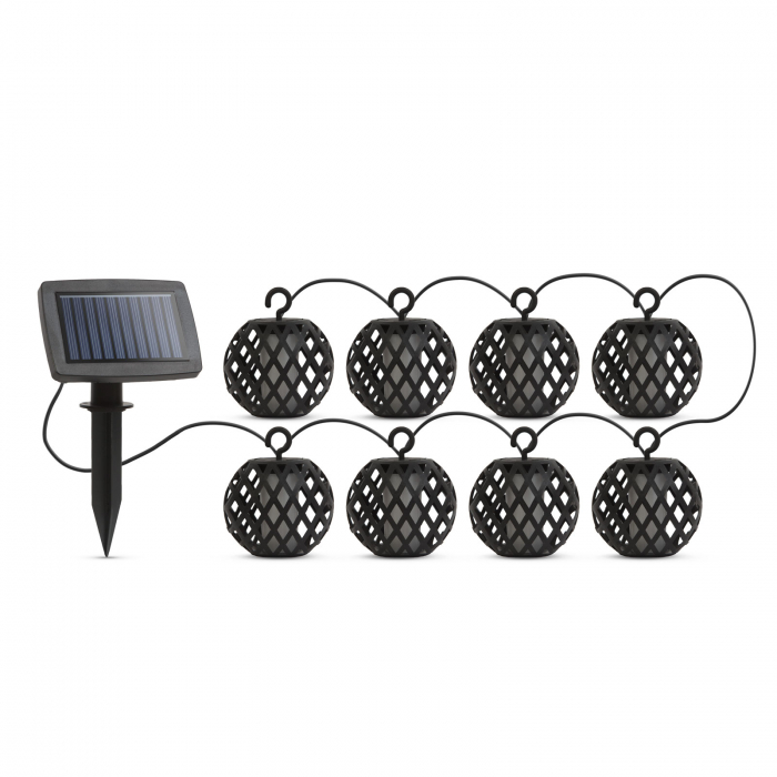 Șir de lumini solare suspendate - cu efect de flacără - 8 sfere - 140 cm [3]