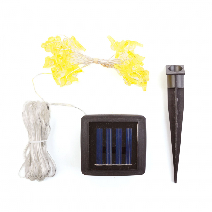 Șir lumină solară de gradina model fluture - 2,4 m - 25 LED-uri alb cald [2]