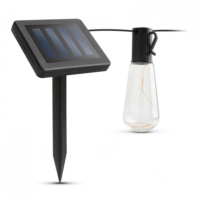 Șir lumini solare cu LED model vintage epoca, bec - 30 LED-uri, mini panou solar - desfasurare 180 cm [2]