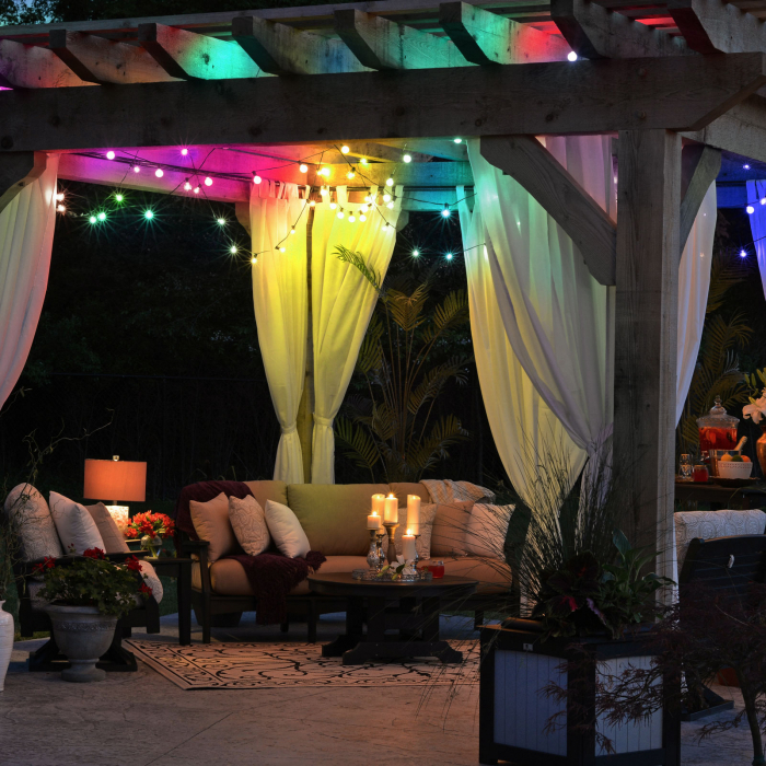 Șir lumini solare inteligente pentru terasa cu LED RGBIC 15 buc design vintage - 6,5 m - bluetooth [2]