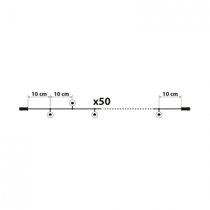 Instalatie luminoasa pom iarna cu 50 LEDuri - alb cald - 220V - 5 m - 8 programe [6]