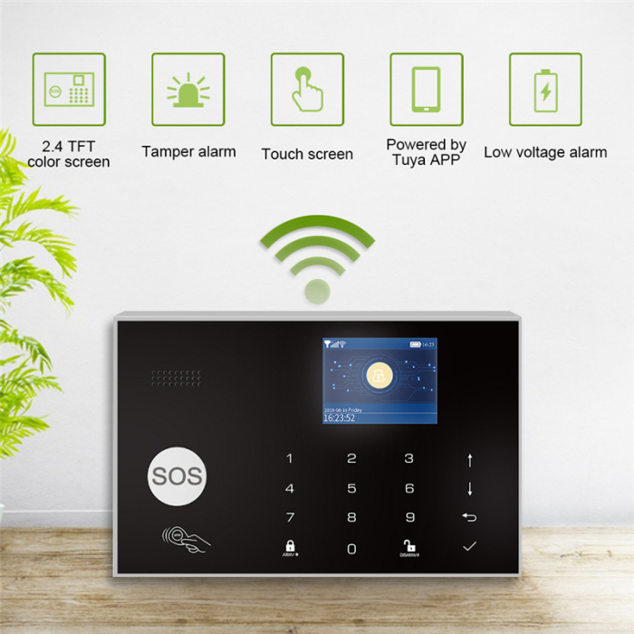 Sistem de alarma Smart Rovo ZX-G30 Wifi, GSM, 433MHz, Tuya, alerta prin SMS, apel vocal, notificare pe telefon [4]