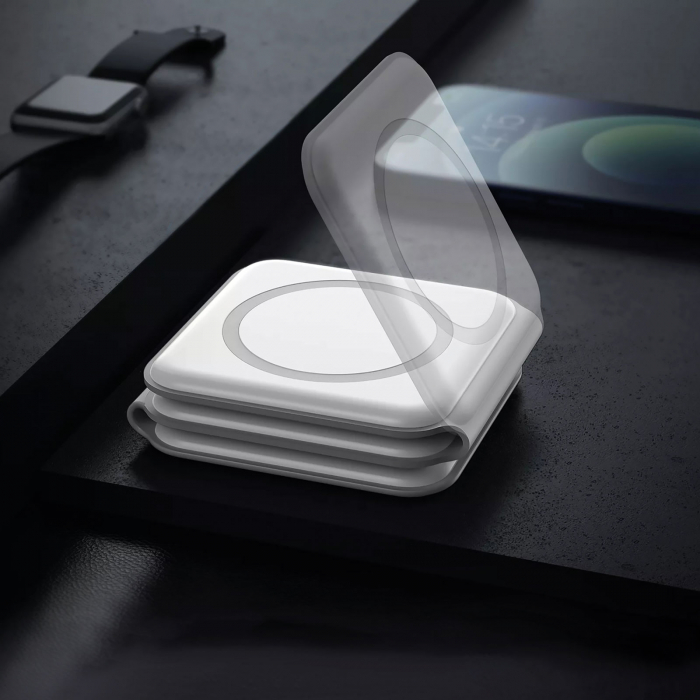 Statie incarcare wireless compatibila Apple iPhone, castile AirPods si Apple Watch - 3 in 1 - Bewello [3]