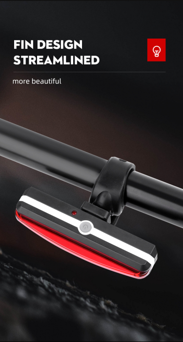 Stop LED pentru bicicleta Supfire BL07, reincarcabil USB, 6 moduri luminare [6]