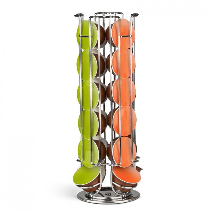 Suport metalic rotativ pentru 24 capsule de cafea Dolce Gusto - crom [3]