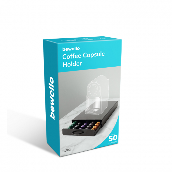 Suport metalic pentru 50 capsule de cafea Nespresso - 365 x 214 x 60 mm - negru mat [4]