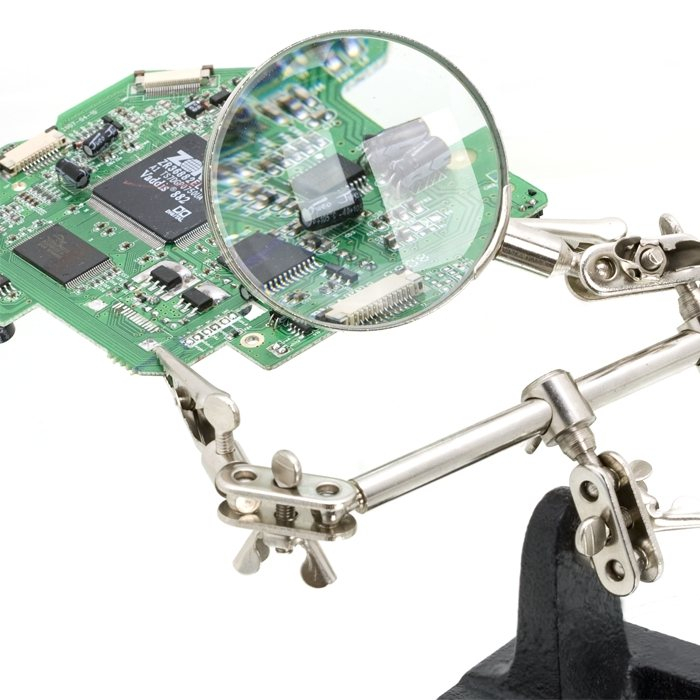 Suport placa circuit imprimat cu lupa marire de 2x pentru electronisti [2]