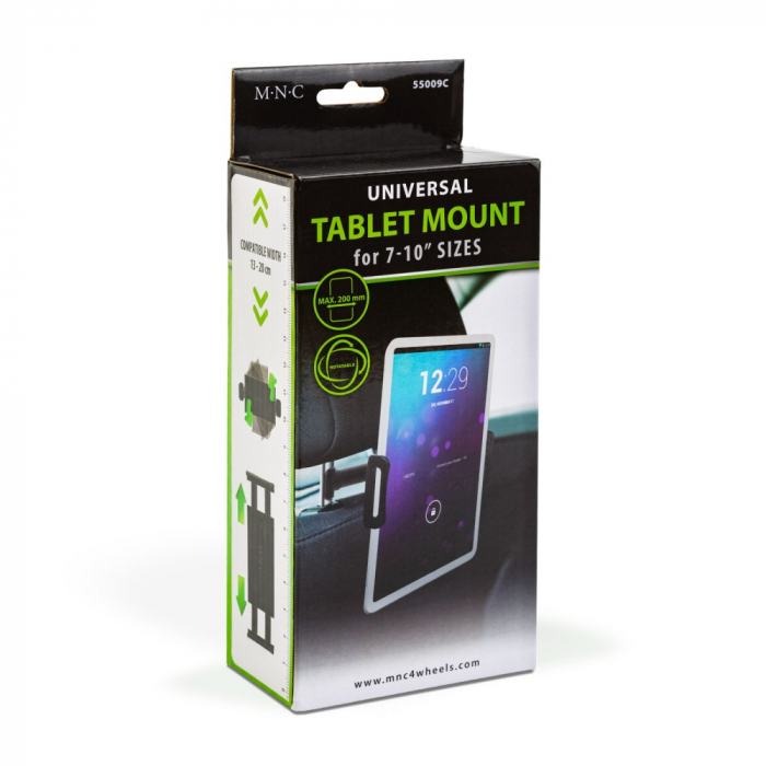 Suport universal tableta cu prindere pentru tetiera - 18 x 7 x 12 cm - negru [5]