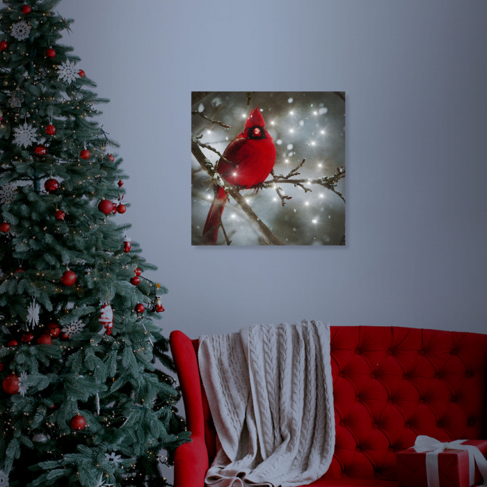 Tablou cu LED - cinteză roșie - 2 baterii AA - 30 x 30 x 1,5 cm (58478) [3]