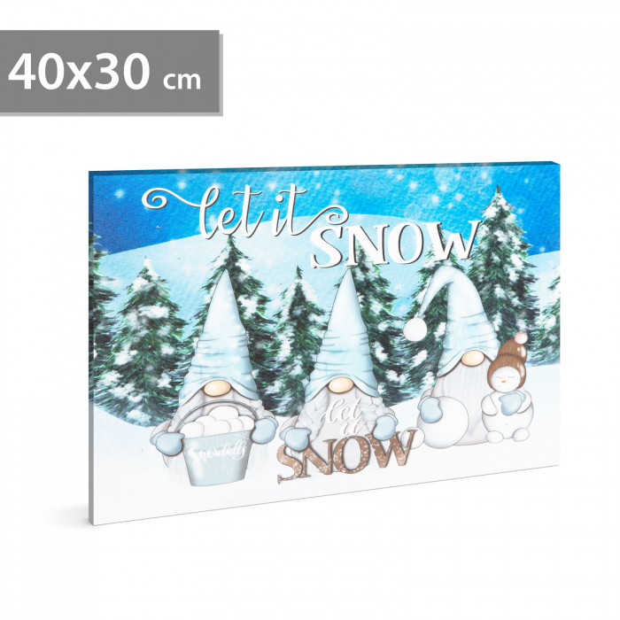 Tablou LED - "Let it snow" - 2 baterii AA - 40 x 30 cm (58479) [3]