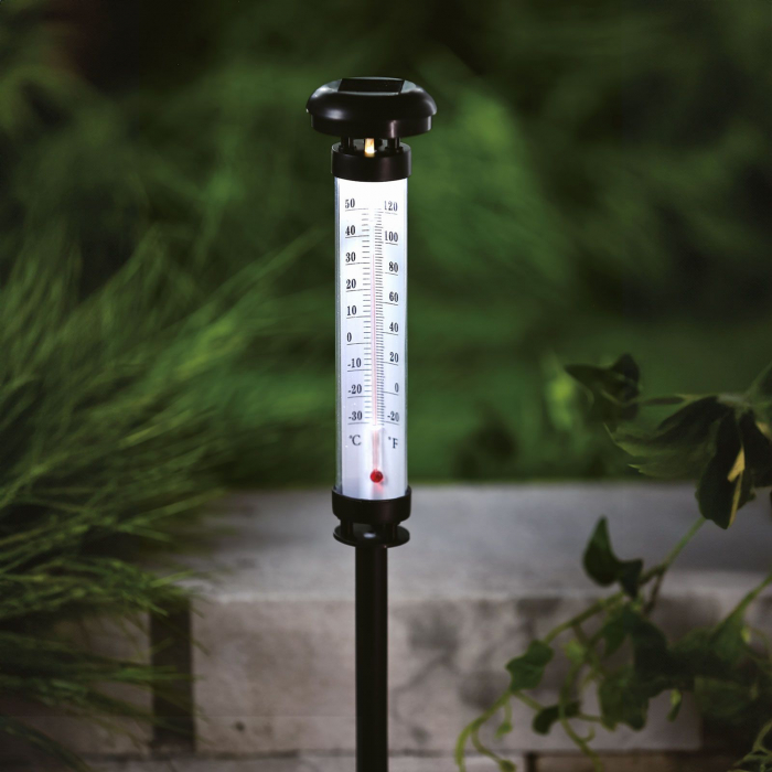 Termometru solar de gradină - LED alb rece - 6,3 x 44,5 cm [2]
