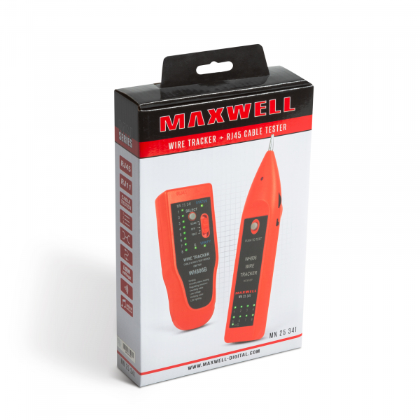 Tester pentru perechi de cabluri RJ11 si RJ45, cu LED, casca - Maxwell Digital [7]