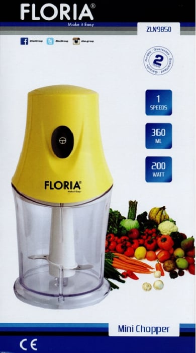 Tocator electric legume si zarzvaturi pentru bucatarie, 200w, 360ml, galben - Zilan ZLN9850 [2]