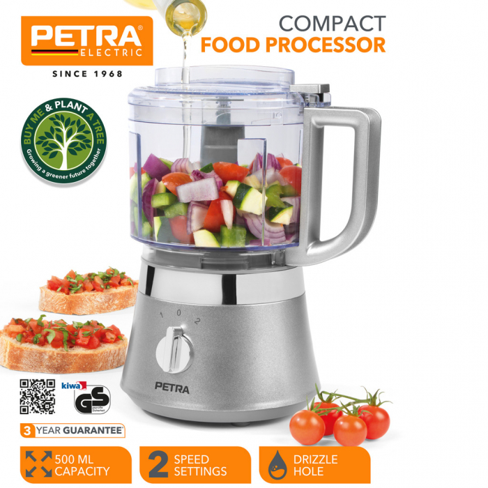 Tocator legume Petra Germania, 500 ml, 2 viteze, lame inox, 400 W, compact [2]