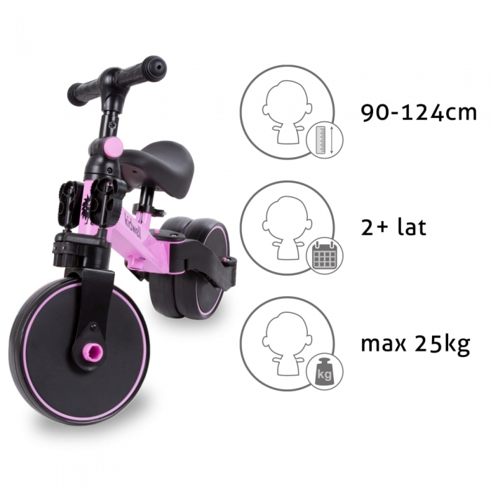 Tricicleta cu pedale 3 in 1 Kidwell Pico Pink [6]
