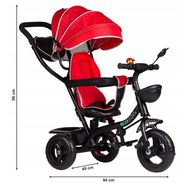 Tricicleta cu sezut rotativ Ecotoys JM-066-9 - Rosu [5]