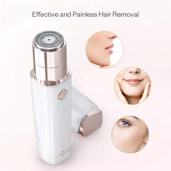 Trimmer facial femei Anjou AJ-PCA022, Lumina LED, pentru mustata, parul facial, baterie reincarcabila [7]