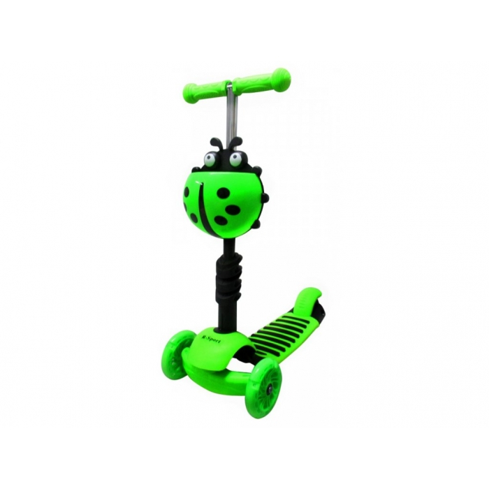 Trotineta 5 in 1, roti cu LED, platforma antiderapanta, JR R-Sport - Verde [2]