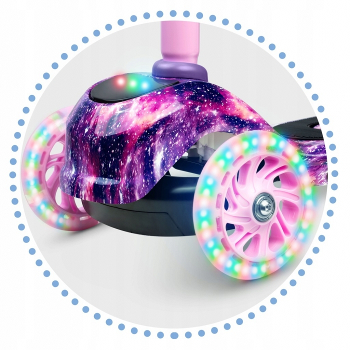 Trotineta Copii, Cu Roti Cu Led Ricokids Piko 765013 - Violet - Roz [3]