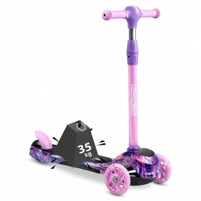 Trotineta Copii, Cu Roti Cu Led Ricokids Piko 765013 - Violet - Roz [2]