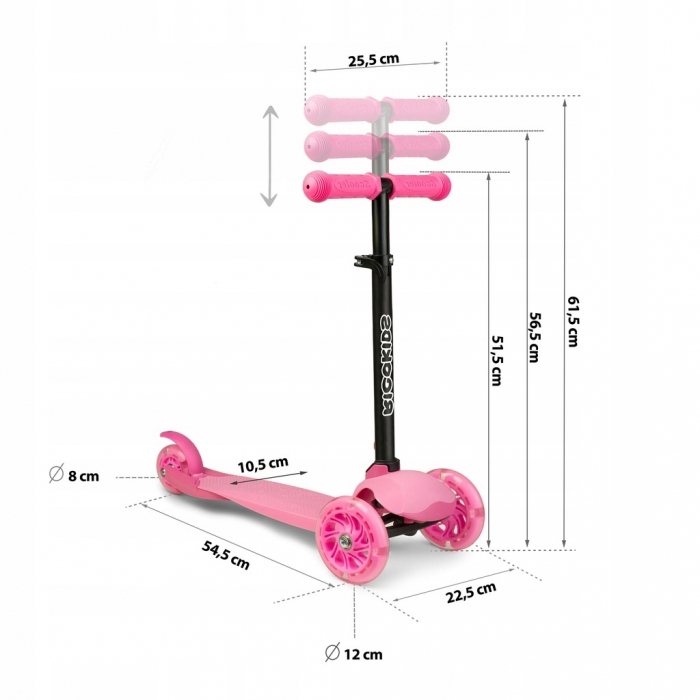 Trotineta cu roti cu LED Ricokids Loco 765102 - Roz [9]