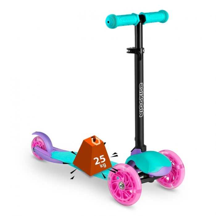Trotineta cu roti cu LED Ricokids Loco 765104 - Turcoaz cu roz [7]