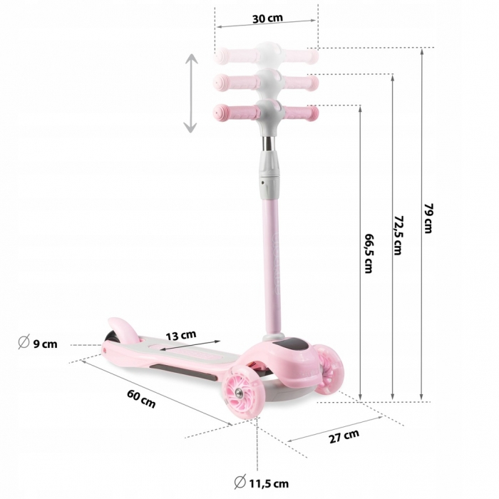 Trotineta cu roti cu LED Ricokids Piko 765001 - Roz [8]